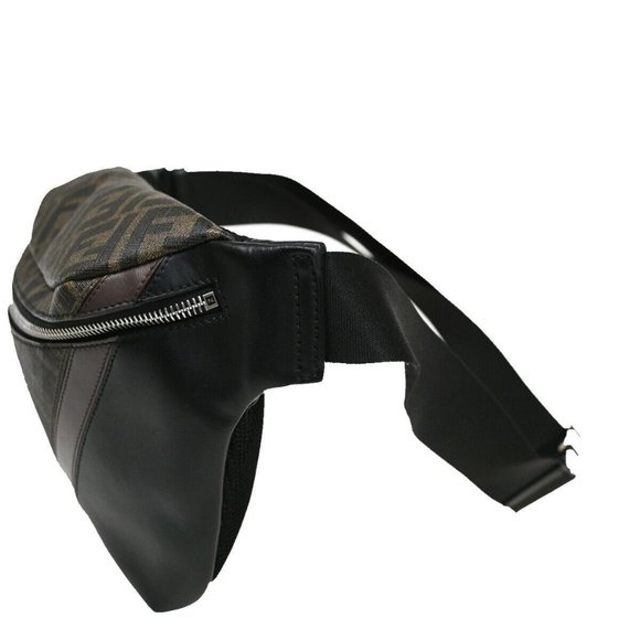 Auth FENDI Logo Zucca Diagonal Belt Shoulder Bag PVC Leather Brown - Picture 4 of 16